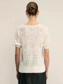 Ажурный джемпер с коротким рукавом / Zarina  фото 5