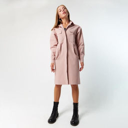 Платье женское короткое с карманами MIST, розовое, размер 40-42