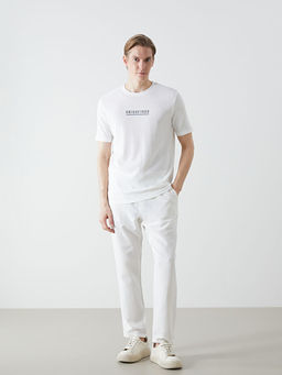 Bisiklet Yaka K?sa Kollu Bask?l? Erkek Ti??rt