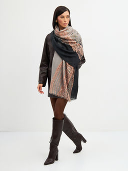 Большой, мягкий, тонкий и очень нежный двусторонний палантин с рисунком - Tantino фото 15