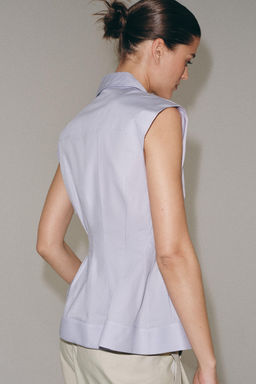CAMISA PLIEGUES MANGA SISA ZW COLLECTION / Malva claro - Zara фото 6
