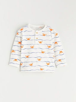 Bask?l? Erkek Bebek Ti??rt ve E?ofman Alt 2li