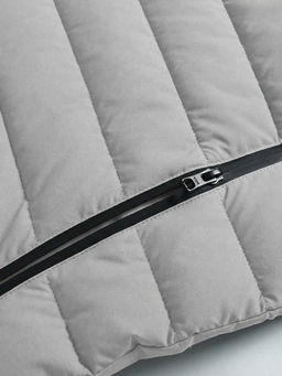 Куртка мужская гибридная стёганая с капюшоном с графеновой подкладкой бежевого цвета 9627_1B