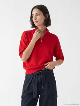 Dik Yaka Oversize Kad?n Triko Kazak