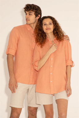 Мужская рубашка лососевого цвета с длинным рукавом - U.s. polo assn фото 8