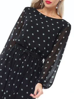 Платье шифоновое в мятный горошек с поясом - Dstrend фото 14