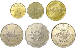 Набор монет 1997 года Гонконг Возврат Гонконга под юрисдикцию Китая