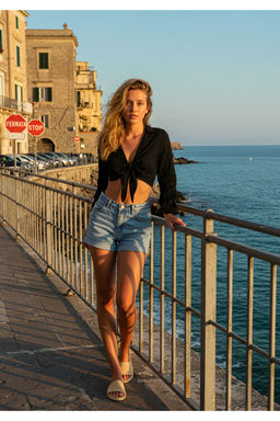 K?rm?z? Dokuma %100 Pamuk Plaj Crop Bluz TBESS25BZ00012 - Trendyolmilla фото 9