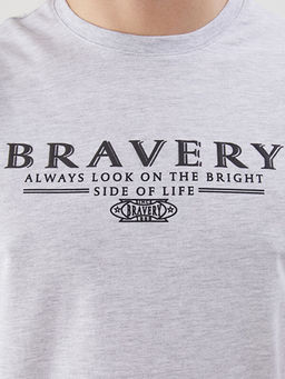 Bisiklet Yaka Bask?l? Erkek Kolsuz Ti??rt