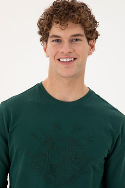 Erkek Koyu Ye_il Sweatshirt