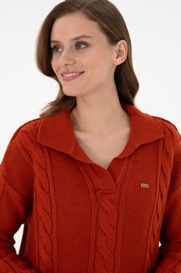 Женский свитер с воротником поло и плиткой Неожиданная скидка в корзине - U.s. polo assn фото 2