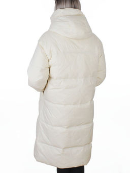 3063 MILK WHITE Пальто пуховое женское оверсайз (утиный пух)
