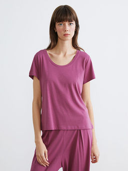 U Yaka Modal Kar???ml? Kad?n Pijama Tak?m?