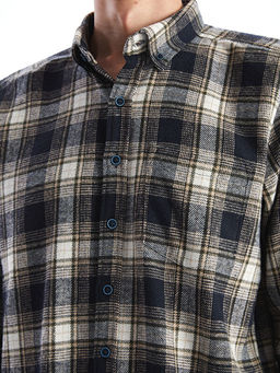 Regular Fit Uzun Kollu Ekose Gabardin Erkek G?mlek