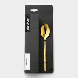 Набор чайных ложек Magistro Блинк, длина 14.5 см, 6 шт., нержавеющая сталь, золотистый фото 5