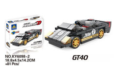 Конструктор "KAZI" 81 дет. "Кабриолет черный" с устр. для запуска (KY6098-2) в коробке (р)