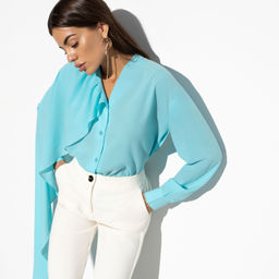 Блуза Делюсь настроением (нежный ментол) - Charutti фото 6