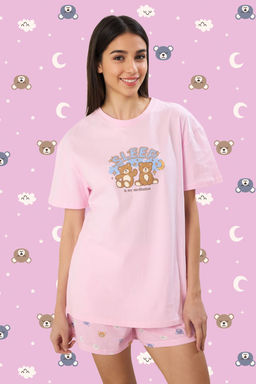 Trendyolmilla Lacivert %100 Pamuklu Ay?c?k ve Galaksi Desenli Uyku Bantl? Sortlu Orme Pijama Tak?m? THMSS25PT00360  фото 9