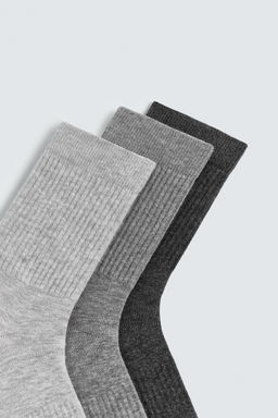 CALCETINES RIB PACK 3 / Gris - Zara фото 3