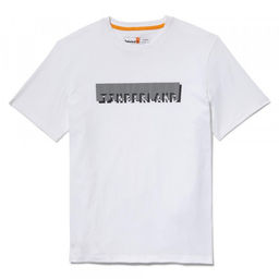 Мужская футболка Timberland SS Brand Carrier Linear Logo Tee Regular белая  фото 6