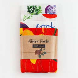 Набор кухонных полотенец Доляна Love vegan, 35х60см-4шт, 100% хлопок  фото 9