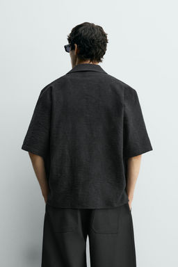 Рубашка Relaxed Fit Jacquard жаккардовая черная