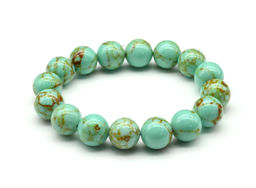 Браслет шарик 12мм из бирюзы иранской имитация