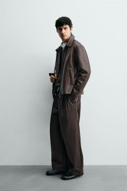 LEATHER EFFECT JACKET - Zara фото 4