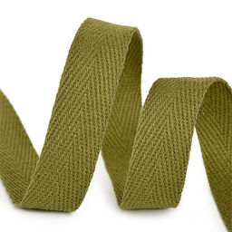 Тесьма киперная 15 мм хлопок 3,8г/м арт.TBY.CT15264 цв.F264 хаки уп.5м