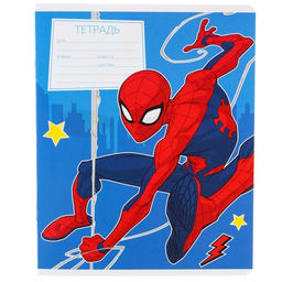 Цена за 10 шт. Тетрадь 12 листов, линейка, Человек-паук 5 видов МИКС - Marvel фото 19