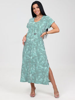 631 ПЛАТЬЕ ЖЕНСКОЕ (Зеленый/полоса)