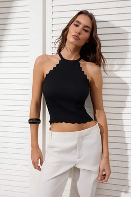 Siyah Halter Yaka Bluz TWOSS22BZ0762 - Trendyolmilla фото 13