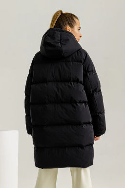 Пуховик удлиненный без капюшона Черный - Anta sport фото 2