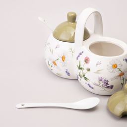 БАНКА 2 СЕКЦИИ AGNESS FLOWER STORY 17*10*13 СМ / 2x240 МЛ  фото 4