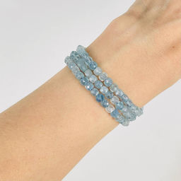 Бусины для украшений из Аквамарина (92 бусины) 39 см