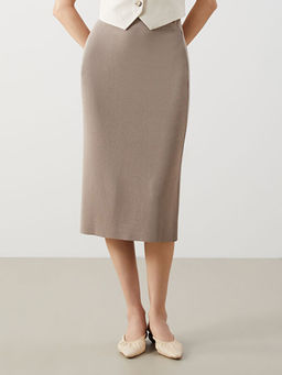 Beli Lastikli Kad?n Triko Etek