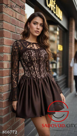 Платье женское с гипюром