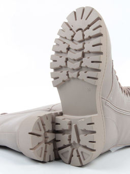 04-PAM439-2Z GRAY/BEIGE Ботинки зимние женские (натуральная кожа, 100% шерсть)