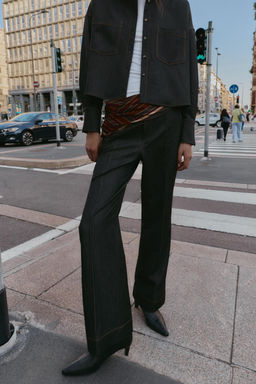 CONTRAST TOPSTITCH SEAM TROUSERS - Zara фото 2