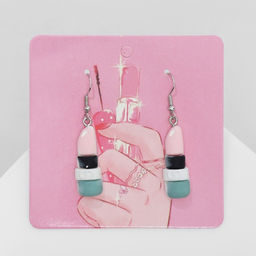 Серьги ассорти Радость помада, цветные в серебре