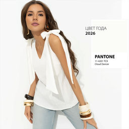 Топ из жатой ткани, Ты мой идеал (белый) - Charutti фото 8