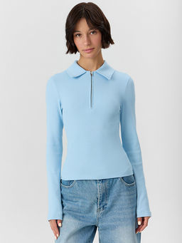 Поло женское голубое