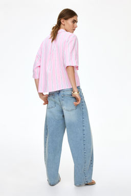 Camisa oversize en mezcla de lino - H&m фото 7
