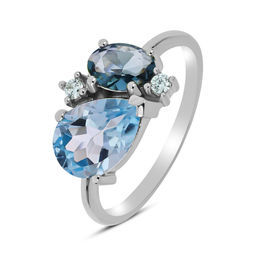 Кольцо, лондон топаз кварц , топаз, Юрмала