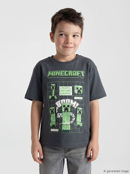 Minecraft Bask?l? Erkek ?ocuk Ti??rt