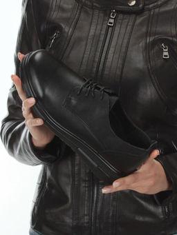 03-5066 BLACK Полуботинки женские (натуральная кожа) - Фабричный китай фото 2