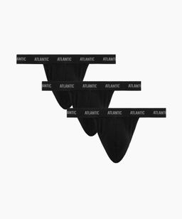 ATLANTIC 3BMP-1572 Трусы стринги Basic - набор 3 шт. черный  фото 2