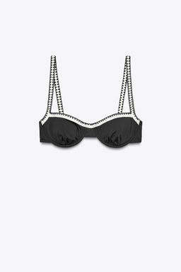 CONTRAST UNDERWIRED BIKINI TOP - Zara фото 2