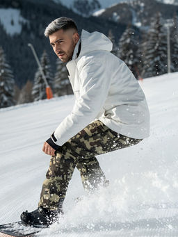 Горнолыжный костюм мужской зимний белого цвета 02412Bl