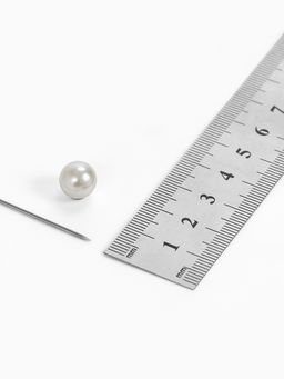 Основа Брошь-игла с бусиной d=1 см (набор 5 шт.), L=5 см, площадка 1.5 см, цвет серебро